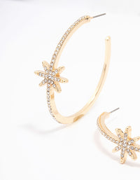 Gold Diamante Celestial Hoop Earrings - link has visual effect only
