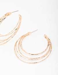 Gold Multi Row Large Hoop Earrings - link has visual effect only