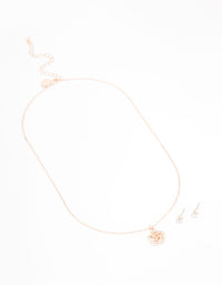Rose Gold Diamante Jewellery Set - link has visual effect only
