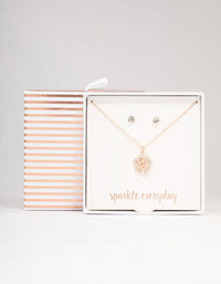 Rose Gold Diamante Jewellery Set - link has visual effect only