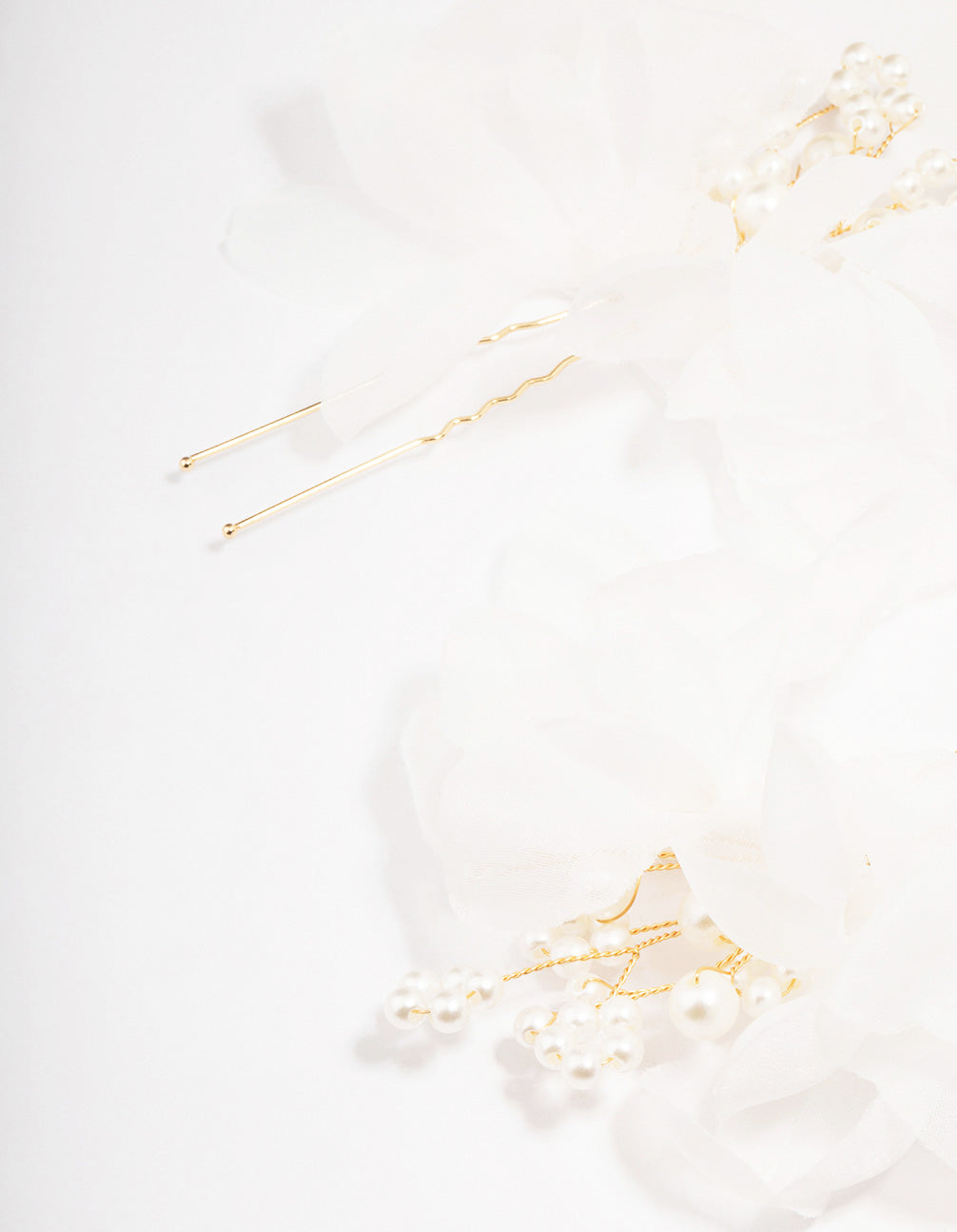 Gold Pearl & Flower Hair Pin Pack