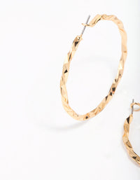 Gold Wrapped Medium Hoop Earrings - link has visual effect only