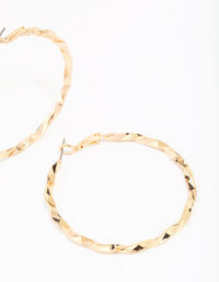 Gold Wrapped Medium Hoop Earrings - link has visual effect only