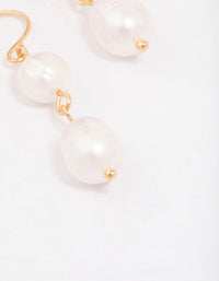 Gold Freshwater Pearl Drop Earrings - link has visual effect only