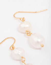 Gold Freshwater Pearl Drop Earrings - link has visual effect only