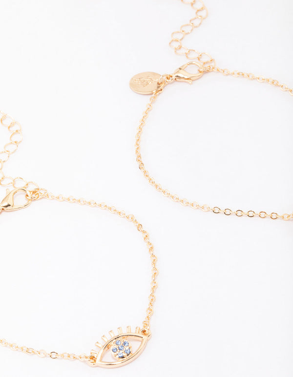 Gold Evil Eye Bracelet 3-Pack