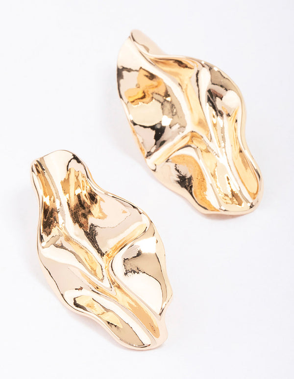 Gold Wrapped Statement Stud Earrings
