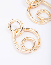 Gold Wrapped Circle Drop Earrings - link has visual effect only