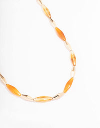 Long Beaded Orange Stone Necklace - link has visual effect only
