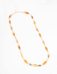 Long Beaded Orange Stone Necklace - link has visual effect only