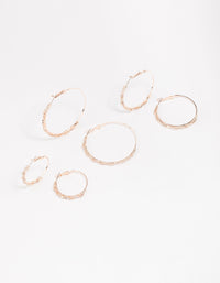 Rose Gold Diamante Oval Earring Pack - link has visual effect only