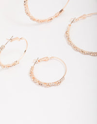 Rose Gold Diamante Oval Earring Pack - link has visual effect only