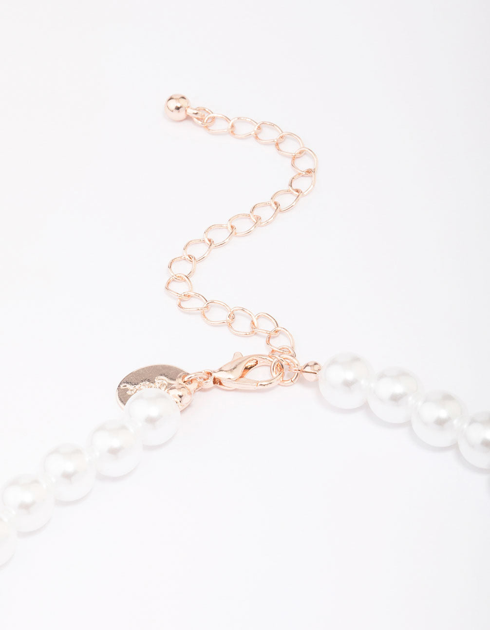 Rose Gold Pearl Bow Necklace