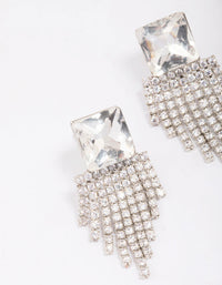 Silver Square Cupchain Drop Earrings - link has visual effect only