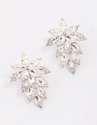 Rhodium Pear Diamante Statement Drop Earrings - link has visual effect only