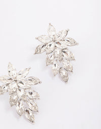 Rhodium Pear Diamante Statement Drop Earrings - link has visual effect only