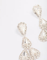Silver Teardrop Diamante Drop Earrings - link has visual effect only