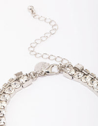 Silver Fabric Bow Choker Necklace - link has visual effect only