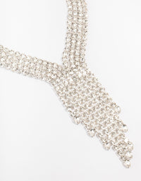 Silver Multi Row Diamante Necklace - link has visual effect only