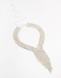 Silver Multi Row Diamante Necklace - link has visual effect only