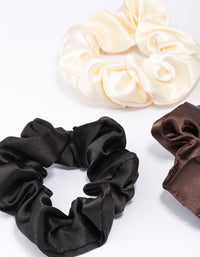 Neutral Satin Hair Scrunchie 3-Pack - link has visual effect only