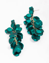 Green Iridescent Petal Drop Earrings - link has visual effect only