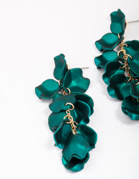Green Iridescent Petal Drop Earrings - link has visual effect only
