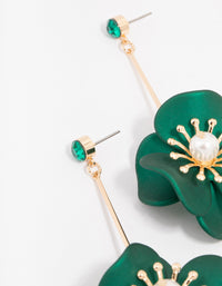 Smooth Coated Flower Drop Earrings - link has visual effect only