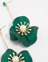 Smooth Coated Flower Drop Earrings - link has visual effect only