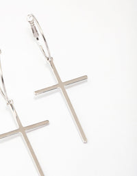 Silver Luxe Cross Hoop Earrings - link has visual effect only