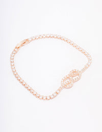 Rose Gold Cubic Zirconia Twisted Bracelet - link has visual effect only