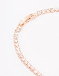 Rose Gold Cubic Zirconia Twisted Bracelet - link has visual effect only