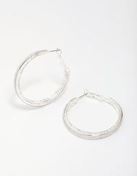 Silver Diamante Large Hoop Earrings - link has visual effect only