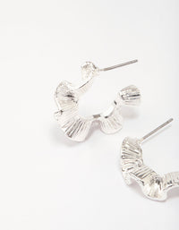 Silver Hammered Wave Hoop Earrings - link has visual effect only
