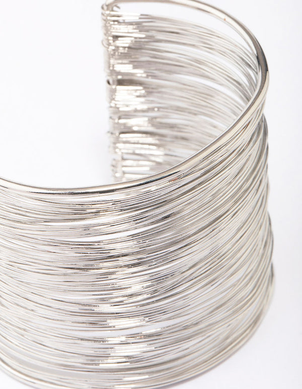 Silver Silver Layered Wrist Cuff