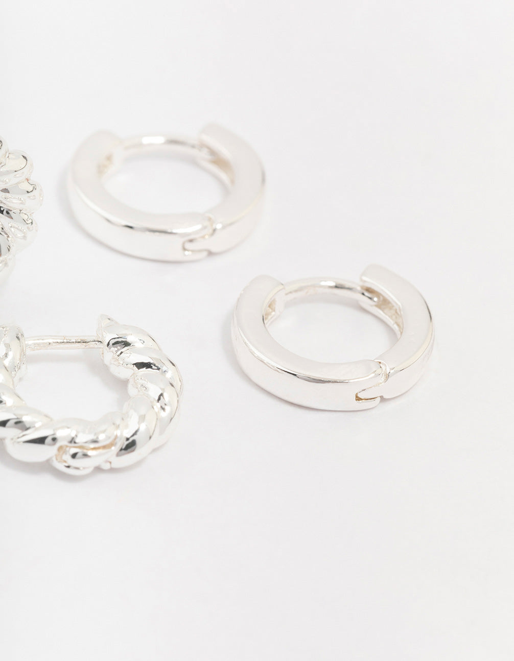 Silver Plated Brass  Twisted Earring 3-Pack