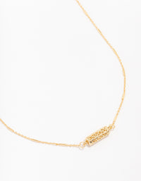 Gold Plated Brass Station Barell Necklace - link has visual effect only