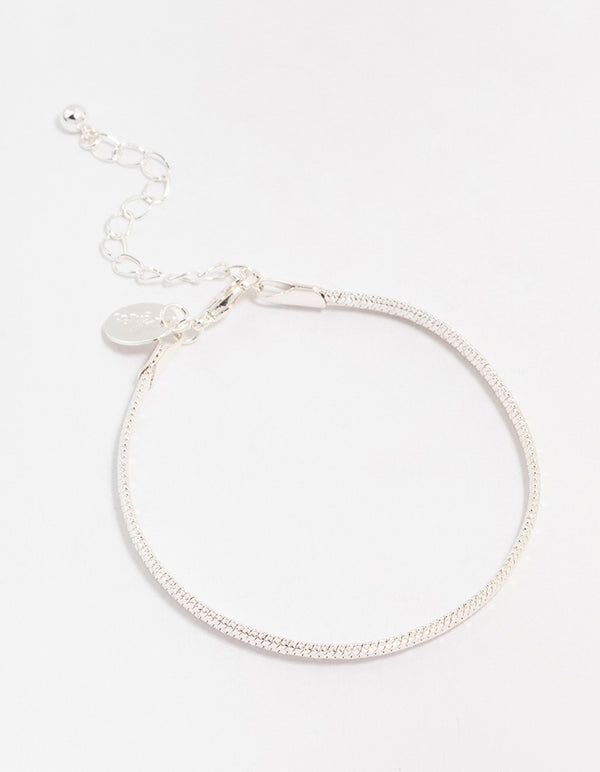 Silver Plated Brass  Snake Chain Bracelet