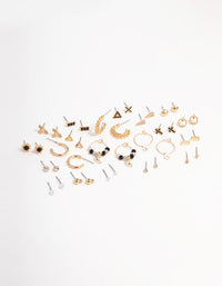 Gold Mixed Stud Earring Pack - link has visual effect only
