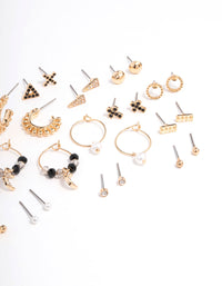 Gold Mixed Stud Earring Pack - link has visual effect only