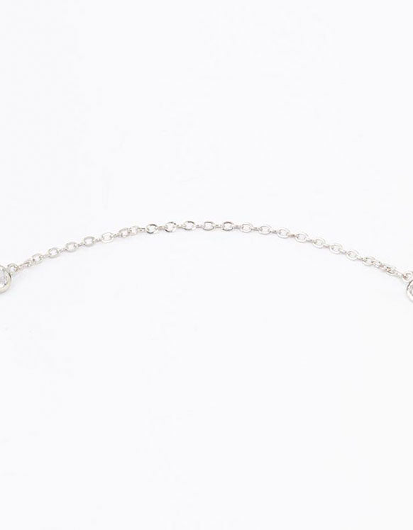 Silver Cubic Zirconia Lariat Necklace