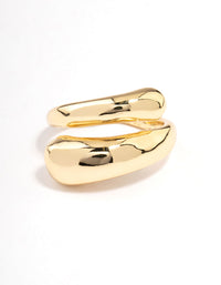Slim Gold Plated Metal Wrapped Ring - link has visual effect only