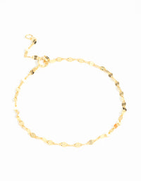 Gold Plated Sterling Silver Chain Bracelet & Anklet Set - link has visual effect only
