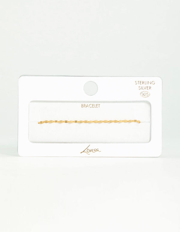 Gold Plated Sterling Silver Chain Bracelet & Anklet Set