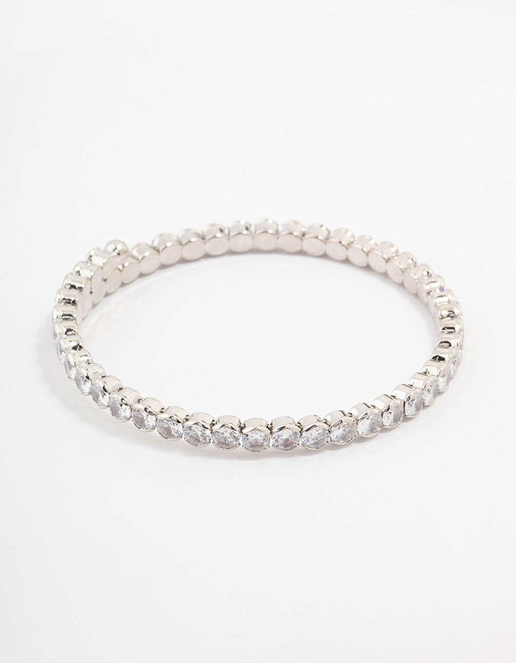 Silver Cubic Zirconia Round Stone Bracelet