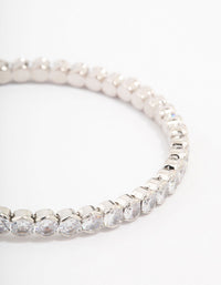 Silver Cubic Zirconia Round Stone Bracelet - link has visual effect only