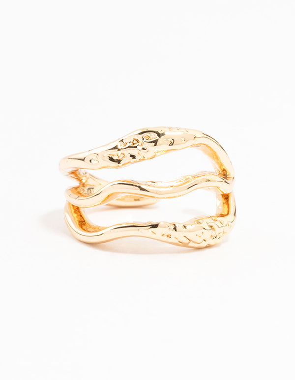 Gold Organic Textured Ear Cuff