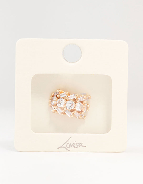 Gold Spiky Marquise Cunic Zirconia Ear Cuff