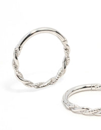 Surgical Steel Twisted Sleeper Hoop Earrings 10MM - link has visual effect only