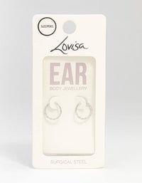 Surgical Steel Twisted Sleeper Hoop Earrings 10MM - link has visual effect only